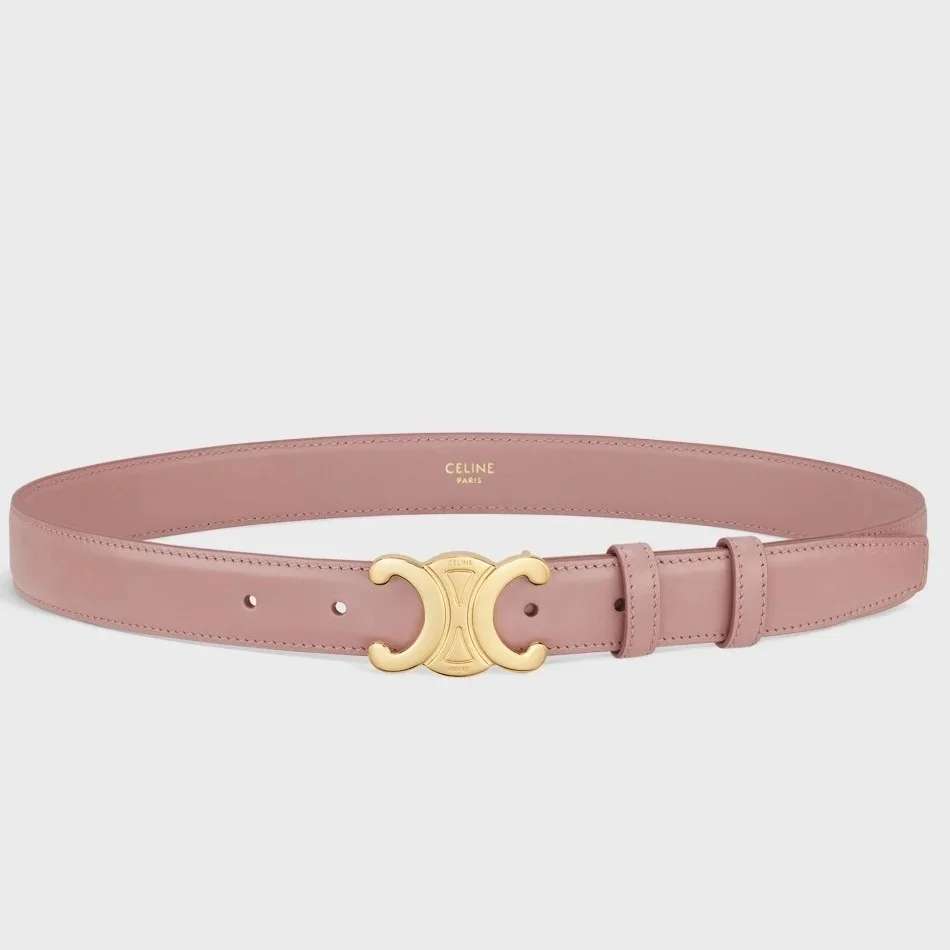 Celine Medium Triomphe Belt 25MM in Pink Calfskin product view 1