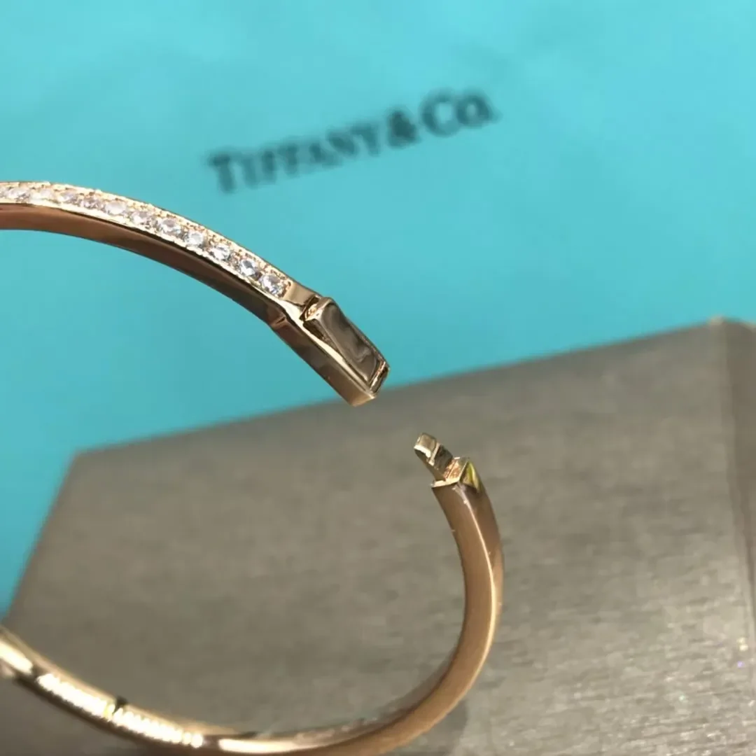 Tiffany  Co. Double T Full Pavé-Effect Bangle Silver-Tone product view 3