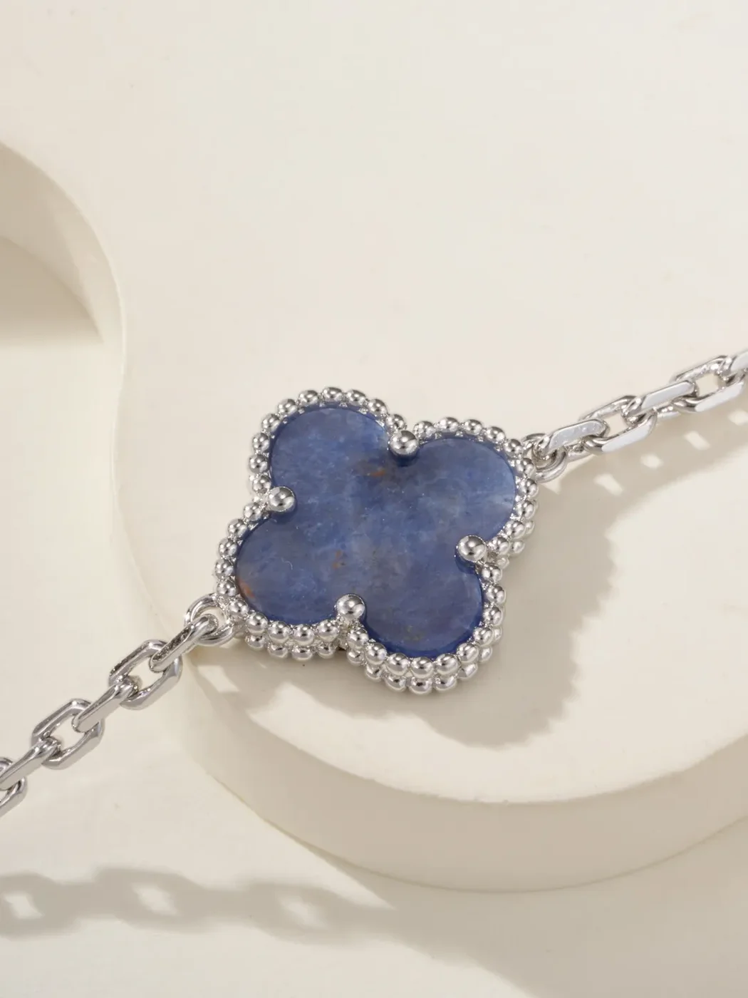 Van Cleef  Arpels Alhambra Blue Five-Clover Silver-Tone Bracelet product view 5