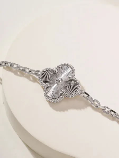 Van Cleef  Arpels Alhambra Purple Clover and Silver-Tone Knot Bracelet product view 7