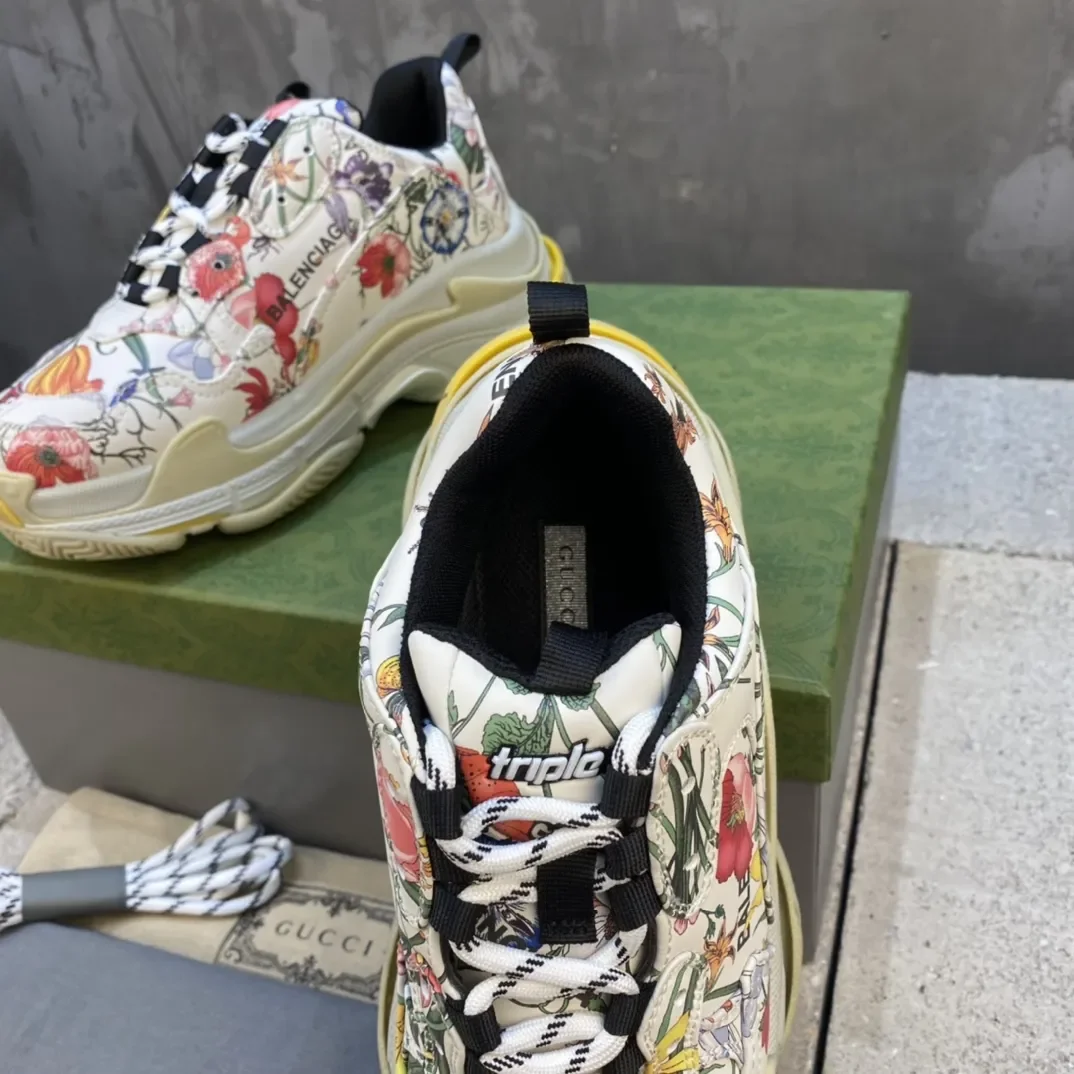 Balenciaga x Gucci Triple S Floral Print Sneakers product view 6