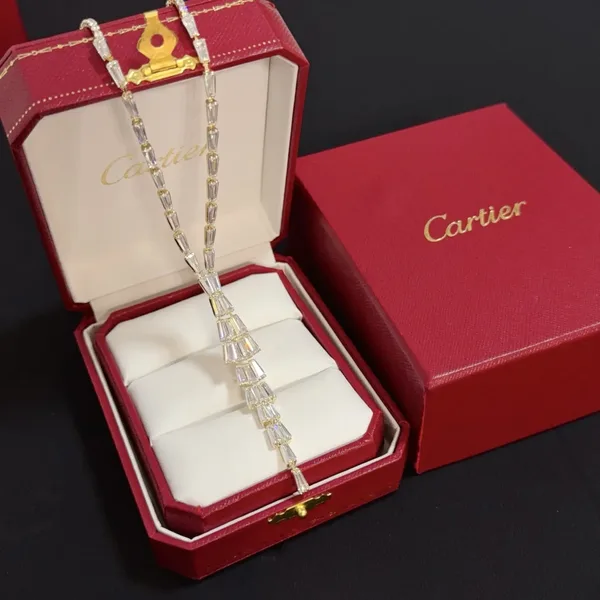 Cartier Gold-Tone Graduated Fringe Bar Necklace product photo