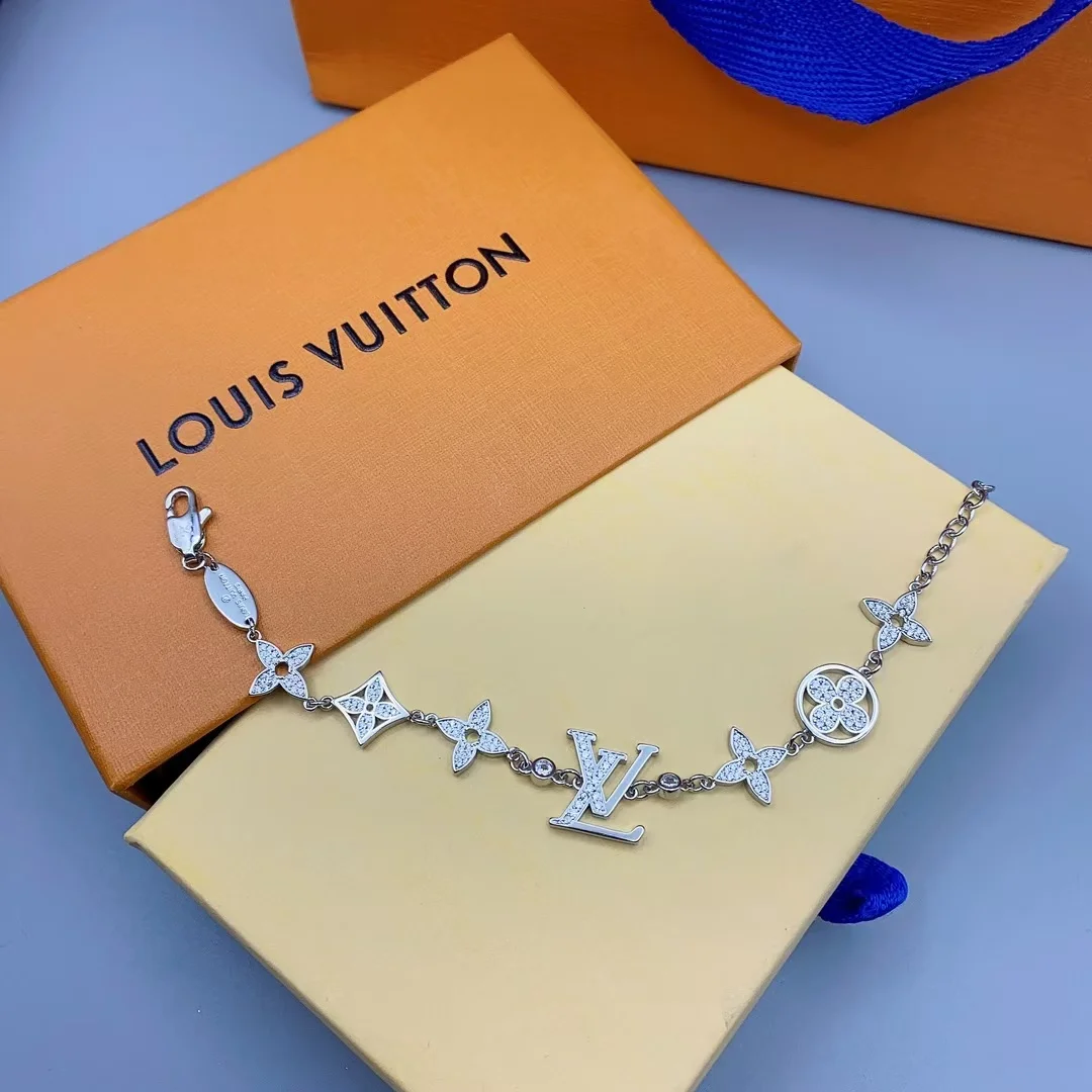 Louis Vuitton Hollow Pavé Blossom LV Charm Bracelet Silver-Tone product view 3