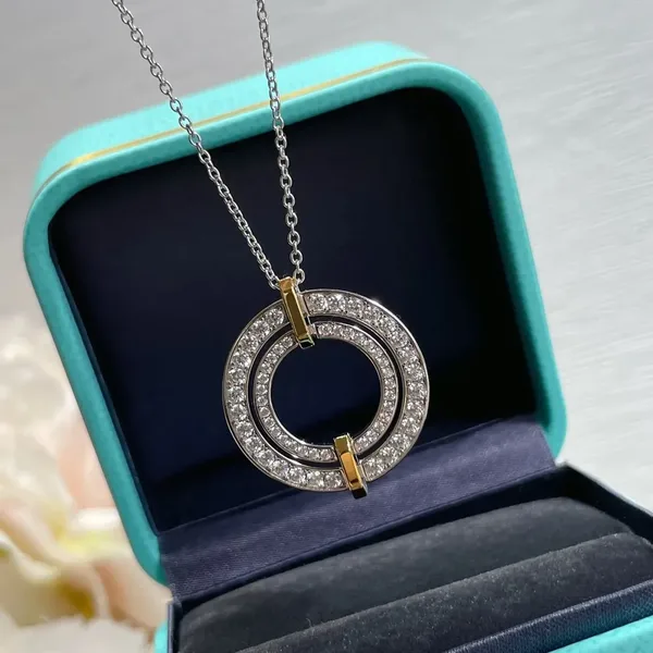 Tiffany  Co. Two-Tone Round Pavé-Effect Pendant Necklace Two-Tone product photo