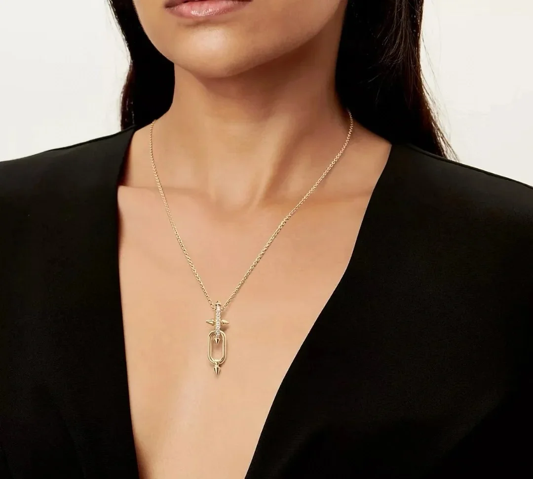 Tiffany  Co. Titan Long Link Pendant Necklace Gold-Tone product view 4
