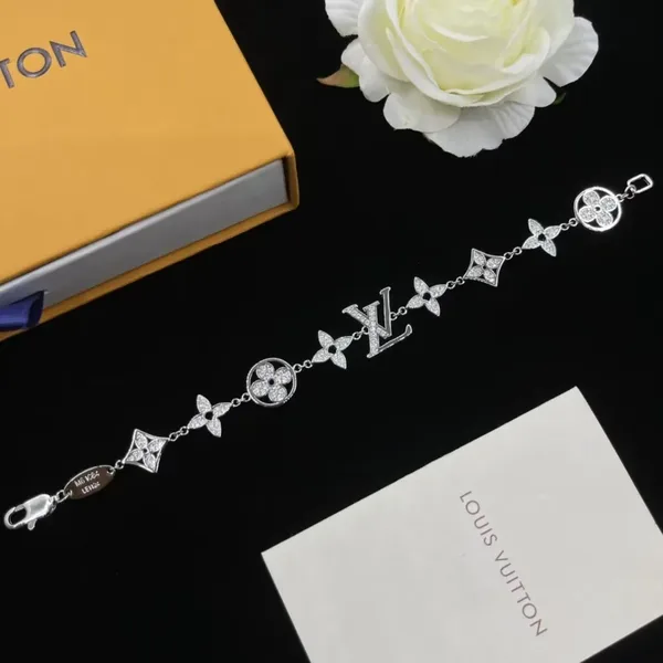 Louis Vuitton Filled Pavé Sun Star LV Charm Bracelet Silver-Tone product view 2