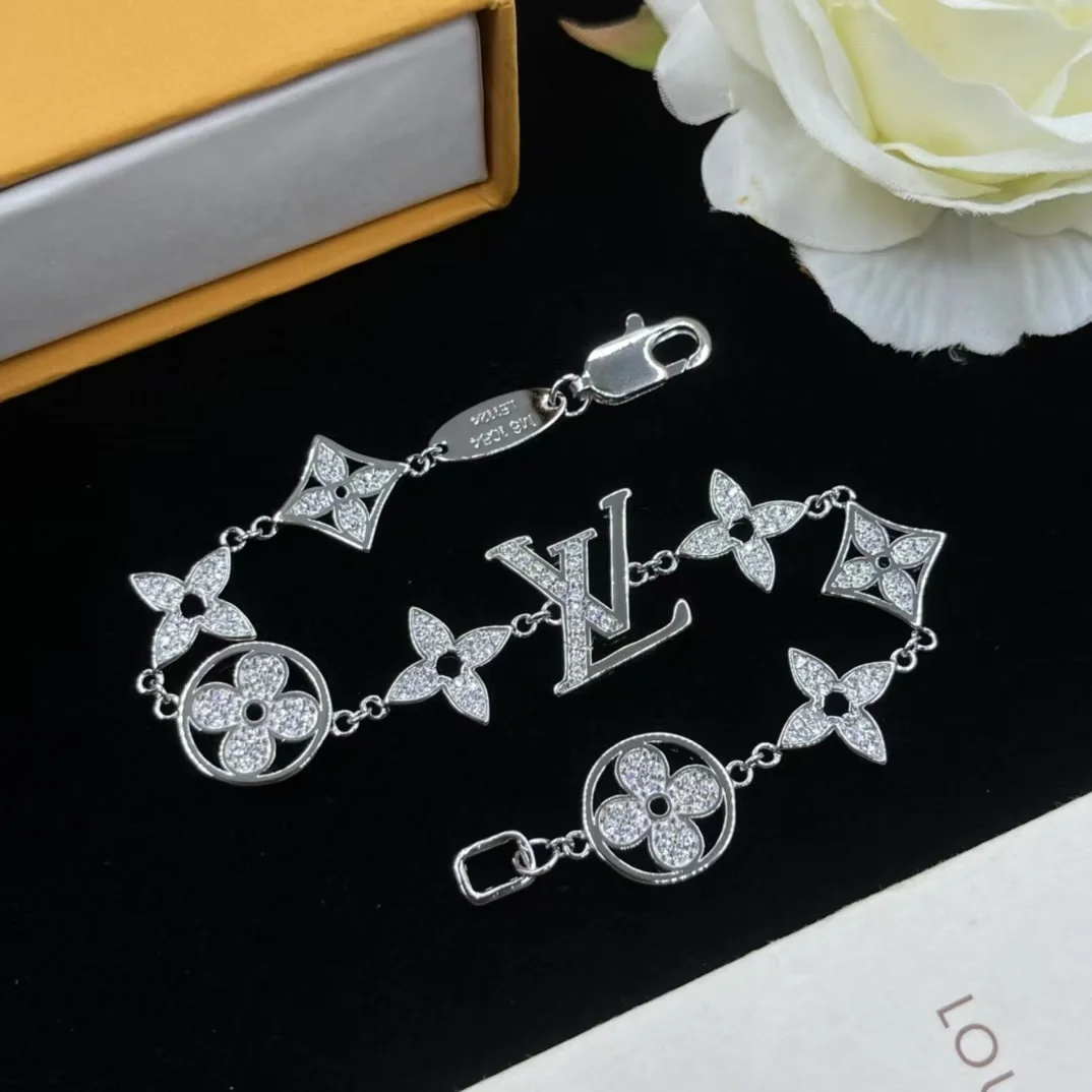 Louis Vuitton Filled Pavé Sun Star LV Charm Bracelet Silver-Tone product view 5