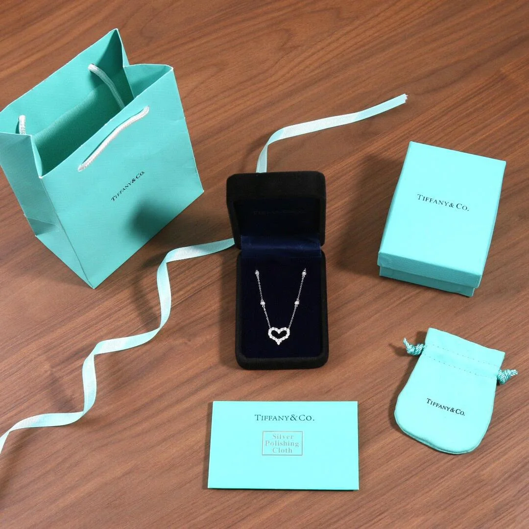 Tiffany  Co. Pavé-Effect Open Heart Necklace Silver-Tone product view 4