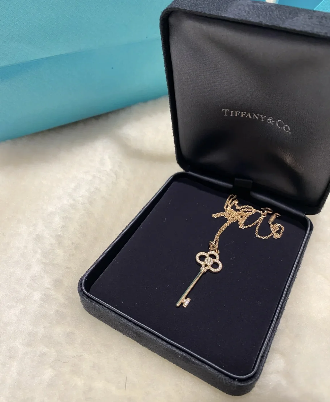 Tiffany  Co. Crown Key Pendant Necklace Rose-Tone product view 2