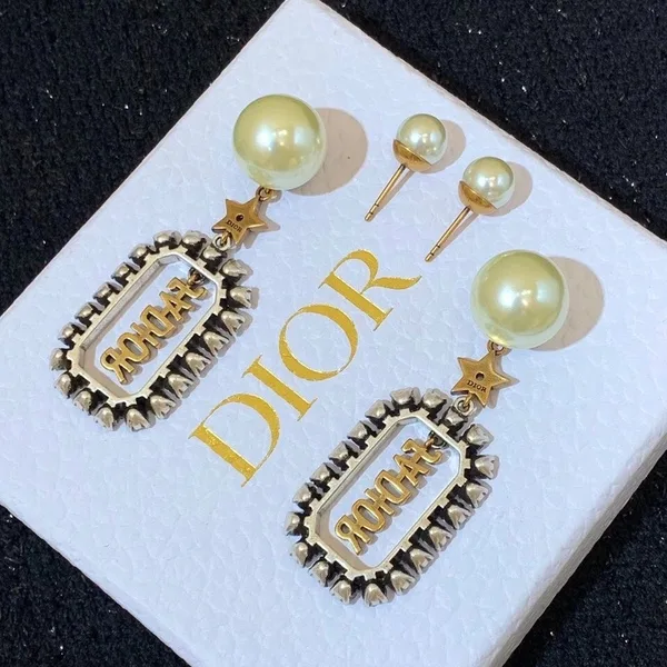 Dior Tribales Earrings In Antique Gold-Tone and Palladium-Finish Metal product view 7