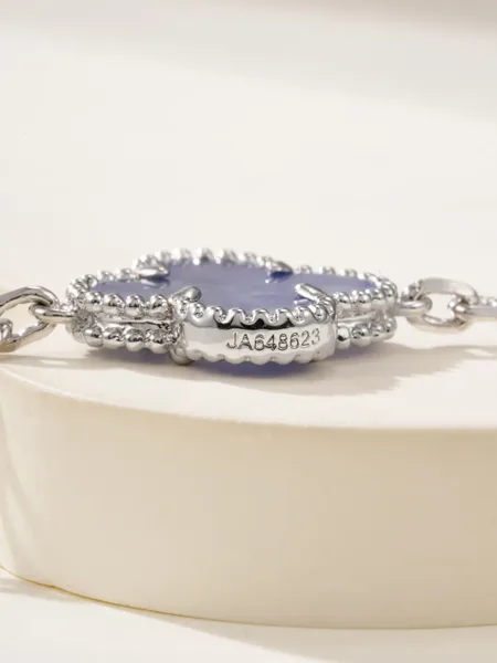 Van Cleef  Arpels Alhambra Blue Five-Clover Silver-Tone Bracelet product view 8