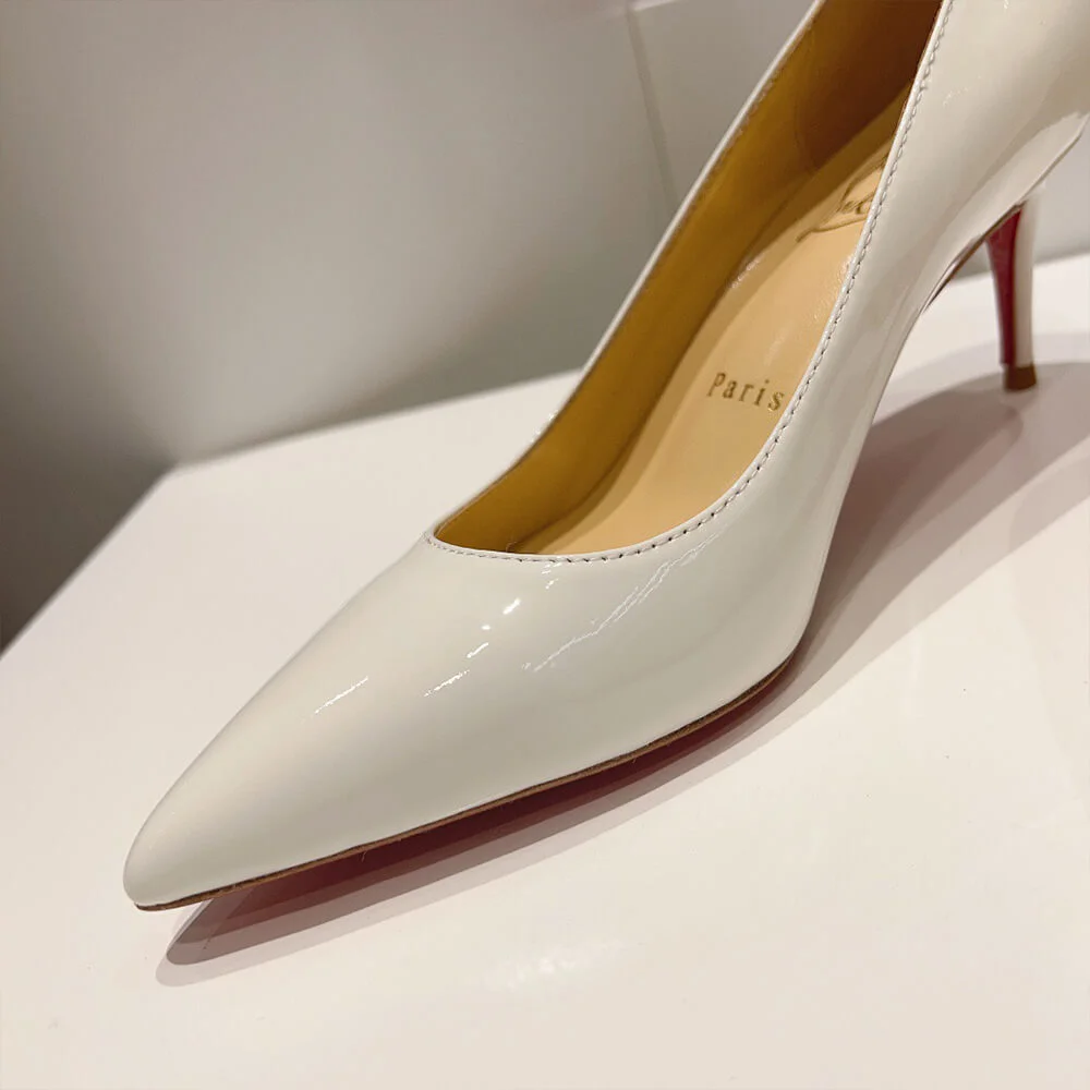Christian Louboutin Kate 70 Patent Pumps White product view 6