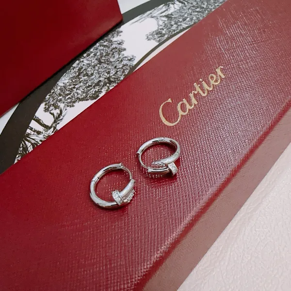 Cartier Juste un Clou Silver-Tone Nail Hoop Earrings product view 2