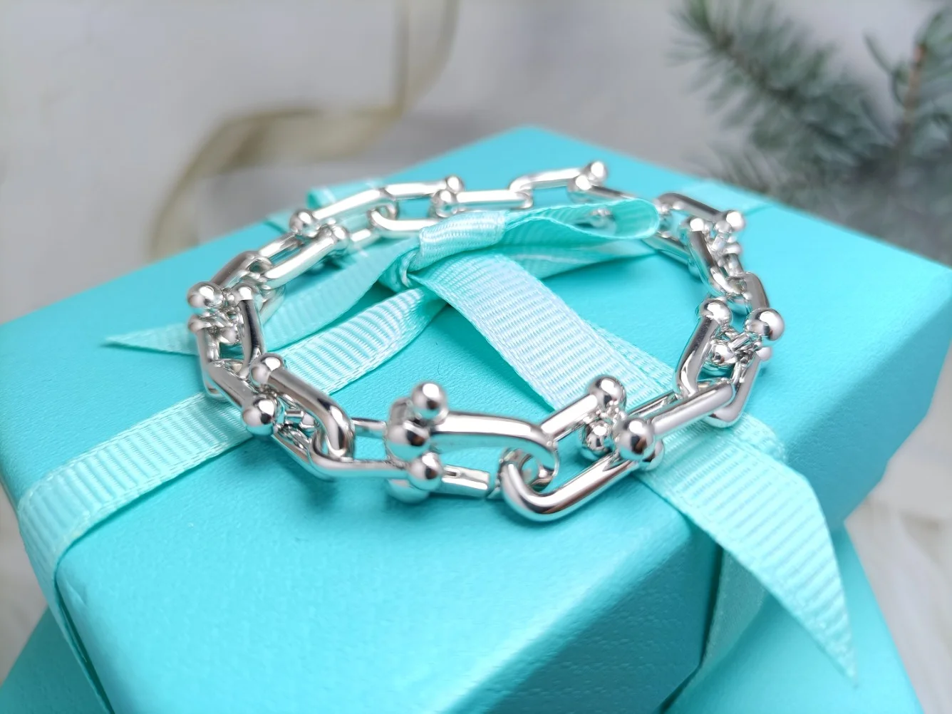 Tiffany  Co. HardWear Smooth Clasp Link Bracelet Silver-Tone product view 1