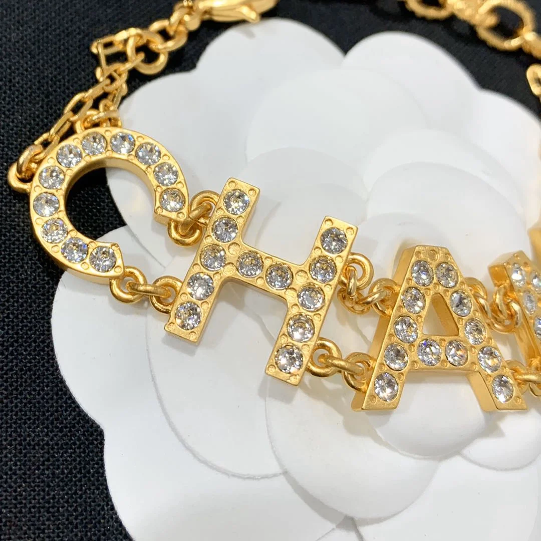Chanel Letter Charm Chain Bracelet Gold-Tone product view 2