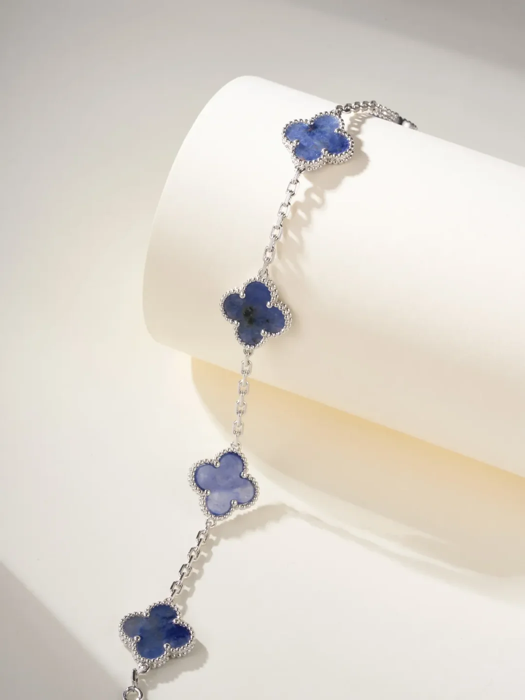 Van Cleef  Arpels Alhambra Blue Five-Clover Silver-Tone Bracelet product view 2