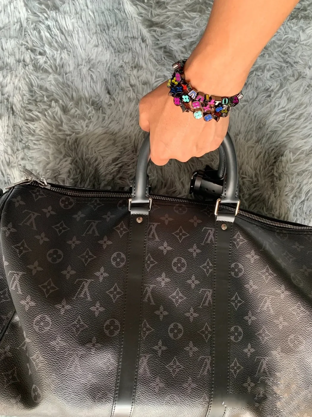 Louis Vuitton Multicolor Enamel Blossom Chain Bracelet Black with Multicolor Accents product view 4