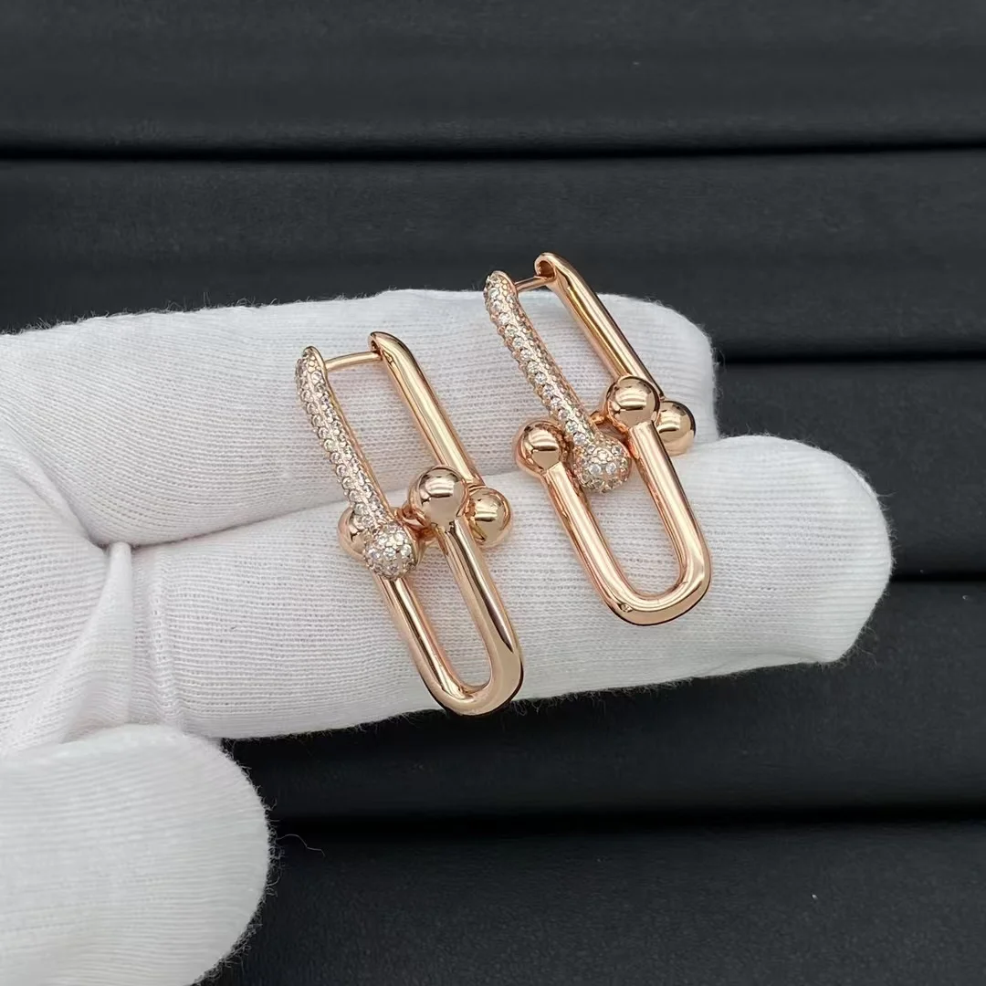 Tiffany  Co. HardWear Smooth Central Link Earrings Rose-Tone product view 1