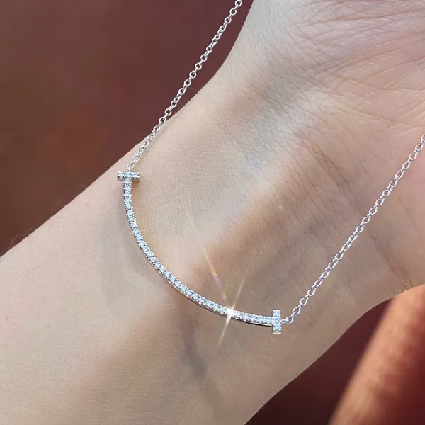 Tiffany  Co. T Smile Pavé-Effect Necklace Silver-Tone product view 3