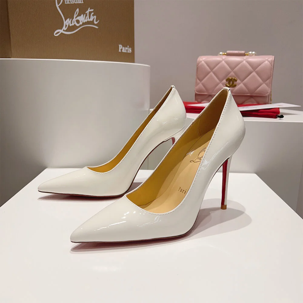 Christian Louboutin Kate Patent Pumps White - 85 or 100 mm product view 2