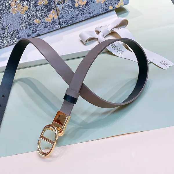 Dior 30 Montaigne Reversible 20MM Belt in Grey and Black Calfskin product view 6