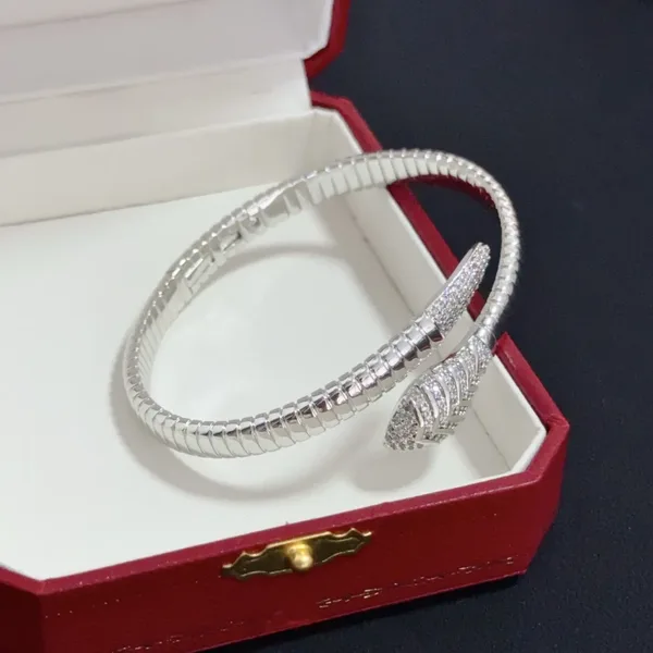 Cartier Silver-Tone Twisted Wrap Open Cuff Bracelet product view 5