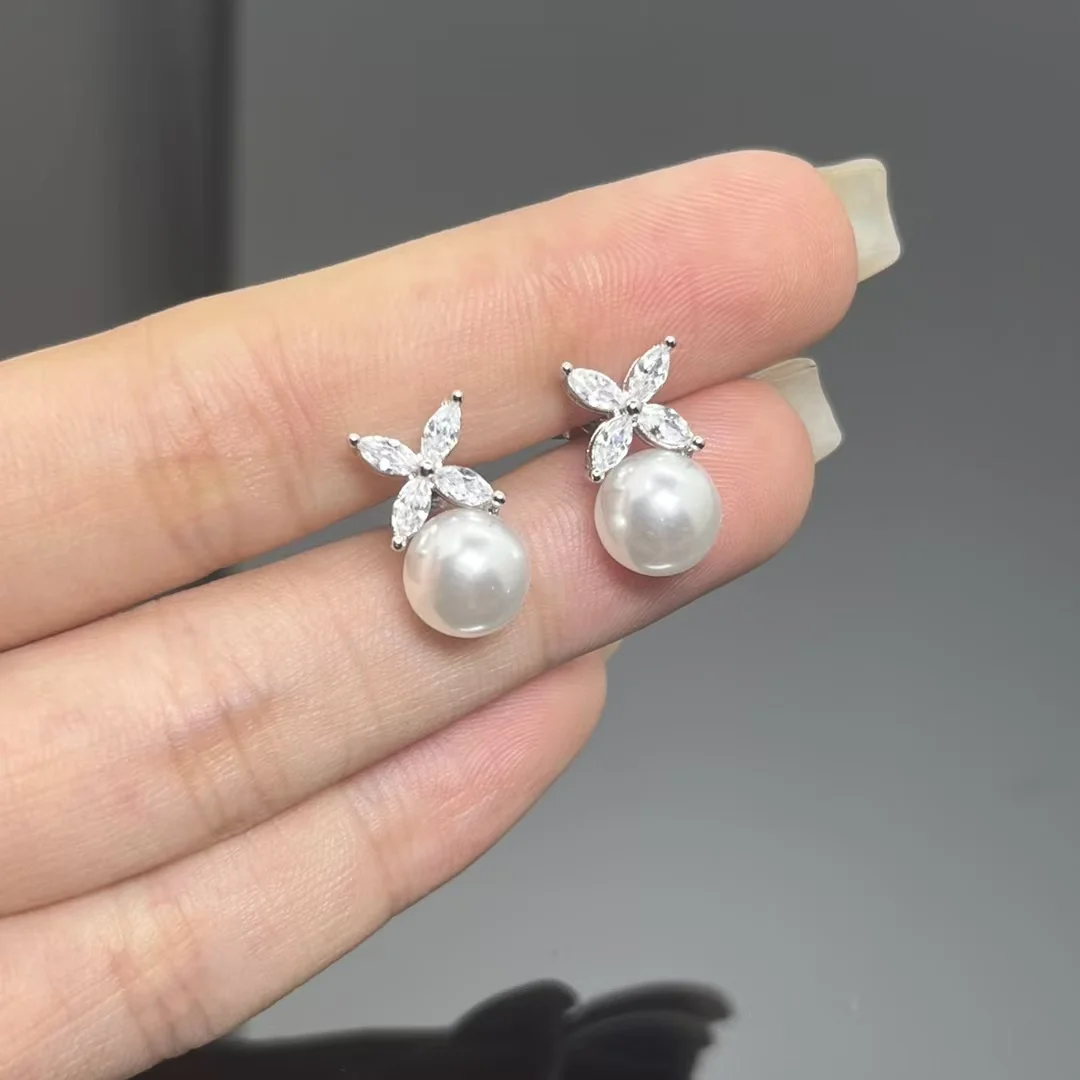 Tiffany  Co. Victoria Flower Pearl-Effect Earrings Silver-Tone product view 4