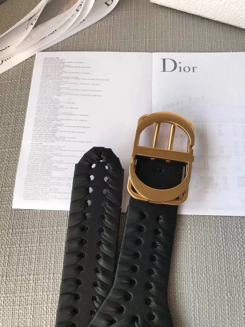 Dior 30 Montaigne 40MM Belt In Black Calfskin product view 6