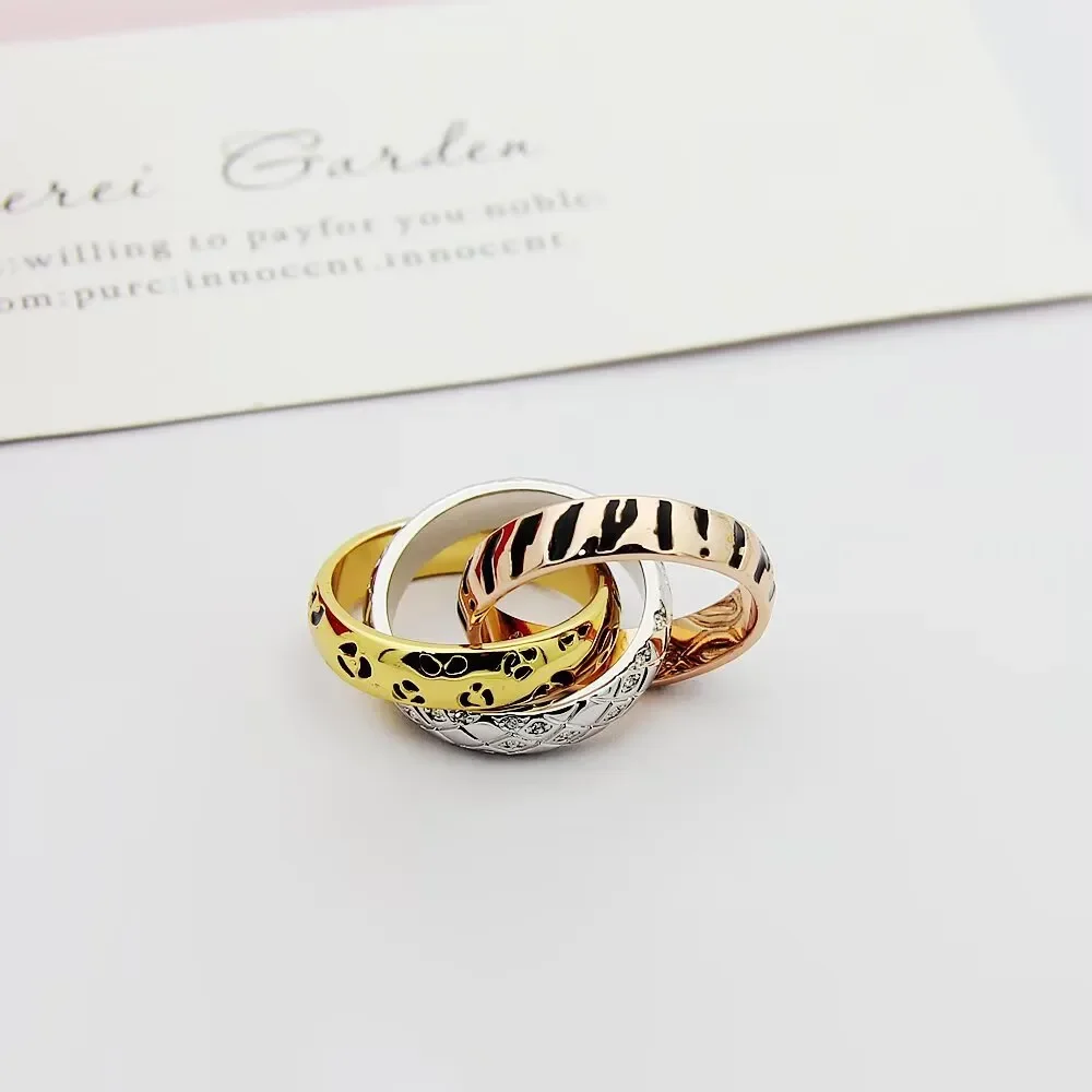 Cartier Trinity Three-Tone Animal-Pattern Interlocking Ring product view 2