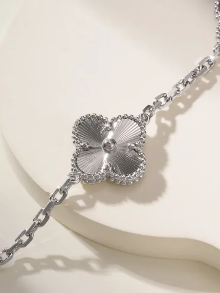 Van Cleef  Arpels Alhambra Purple Clover and Silver-Tone Knot Bracelet product view 8