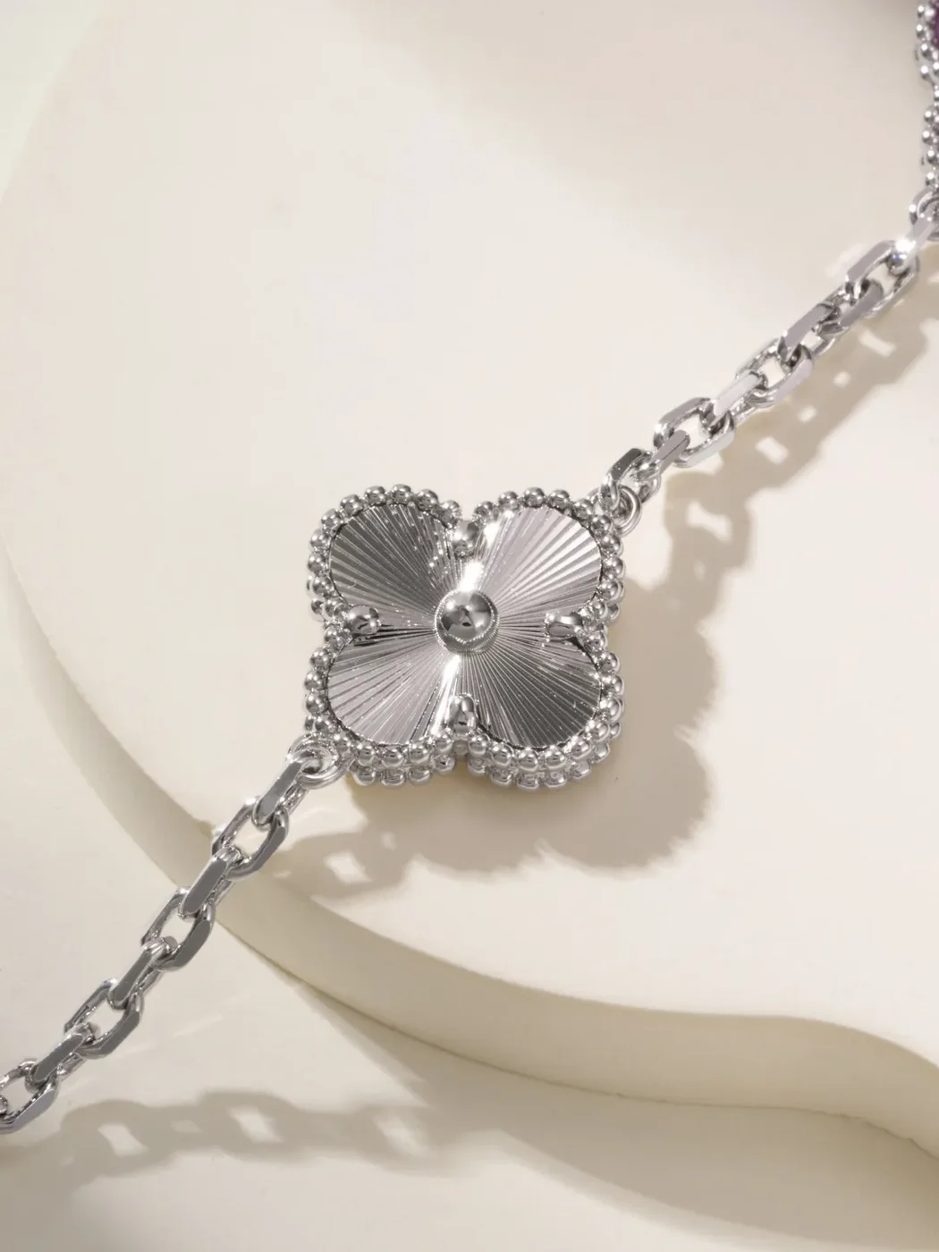 Van Cleef  Arpels Alhambra Purple Clover and Silver-Tone Knot Bracelet product view 8
