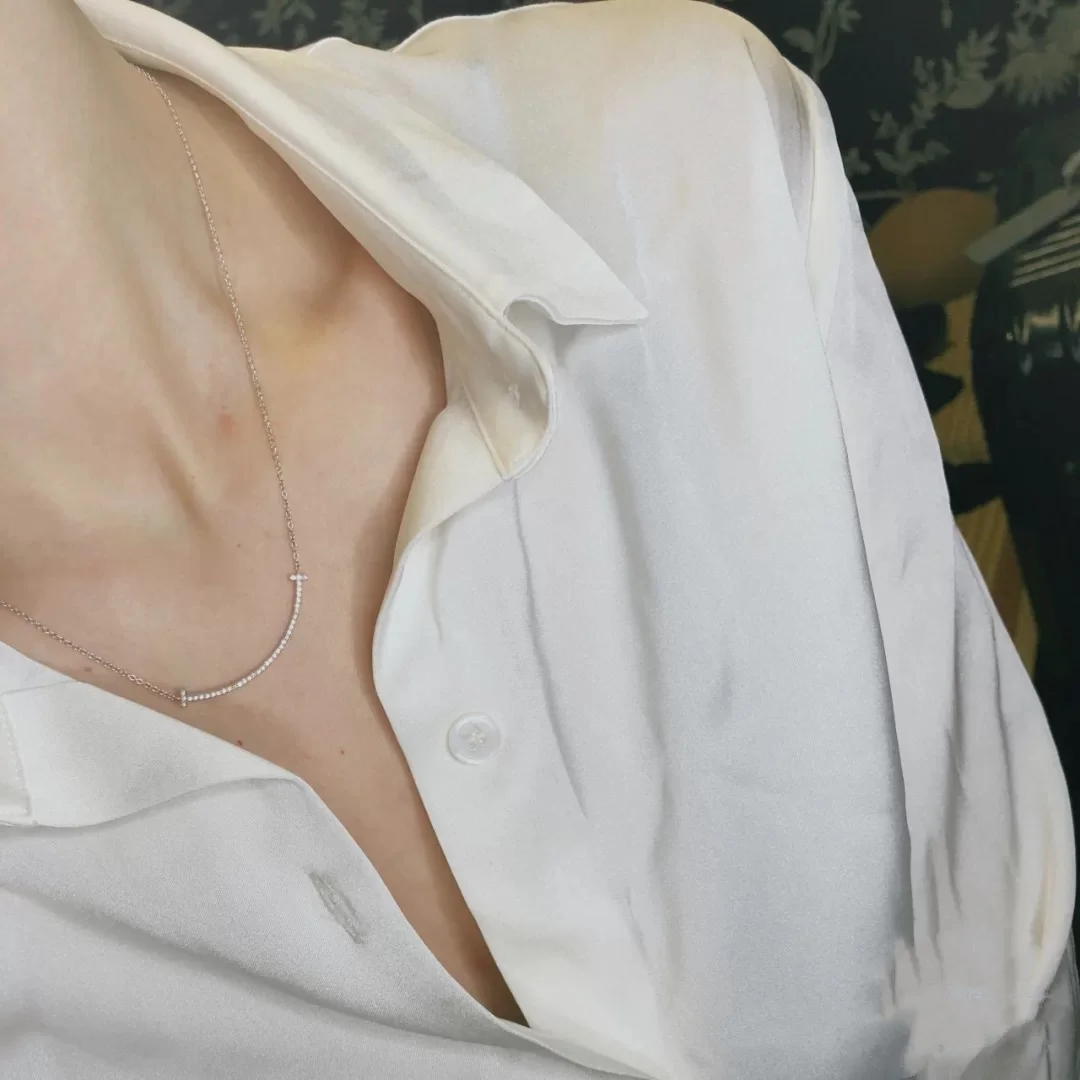 Tiffany  Co. T Smile Pavé-Effect Necklace Silver-Tone product view 4