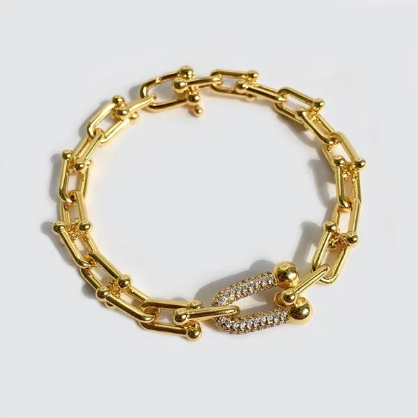 Tiffany  Co. HardWear Pavé-Effect Clasp Link Bracelet Gold-Tone product photo