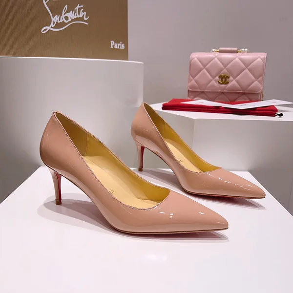 Christian Louboutin Kate 70 Patent Pumps Nude Pink product view 4