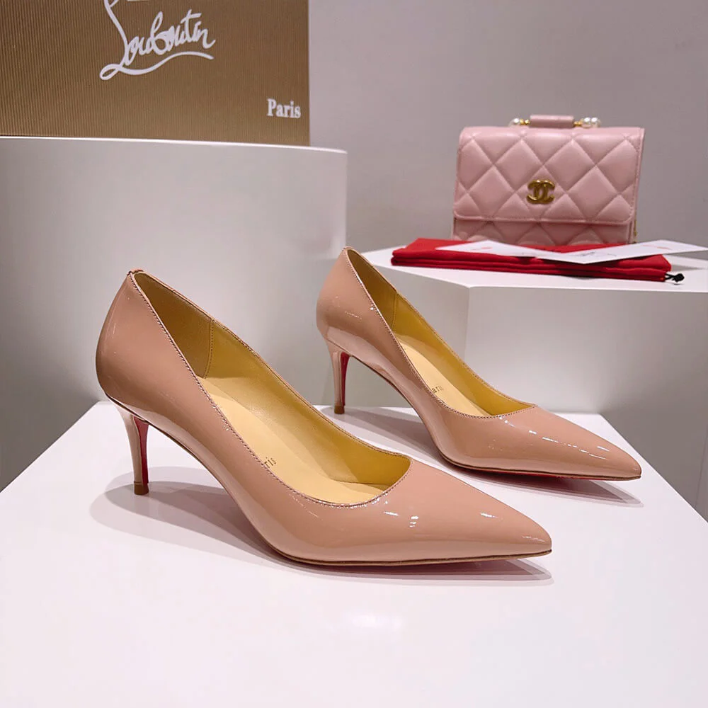 Christian Louboutin Kate 70 Patent Pumps Nude Pink product view 4