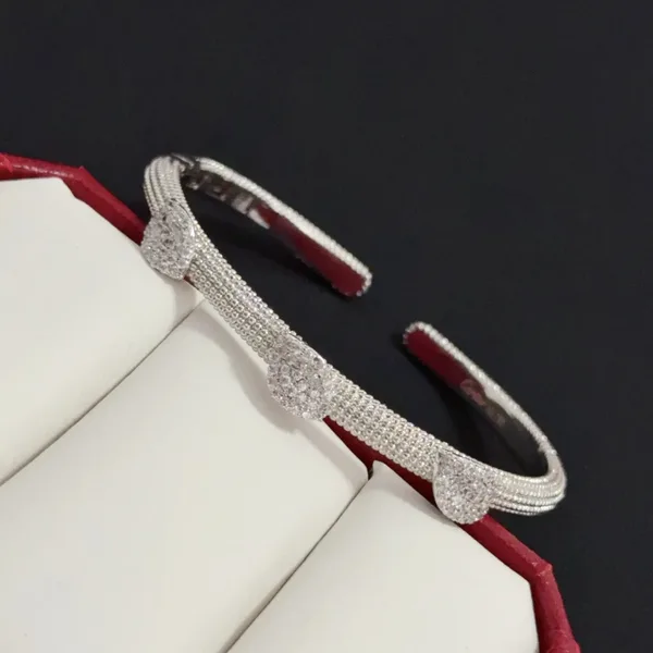 Cartier Silver-Tone Open Cuff with Pave-Effect Head product view 7