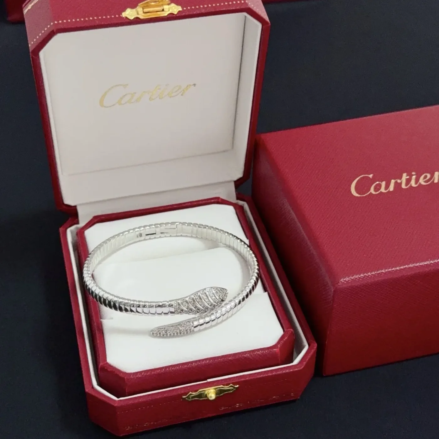 Cartier Silver-Tone Twisted Wrap Open Cuff Bracelet product view 1
