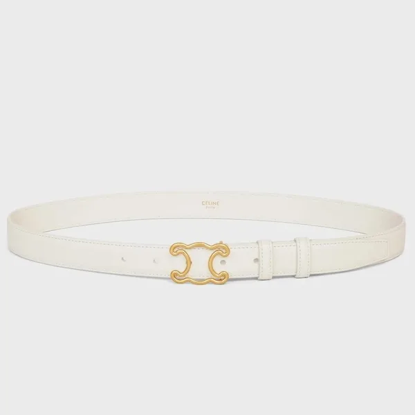 Celine Medium Triomphe Frame Belt 25MM in White Calfskin product photo