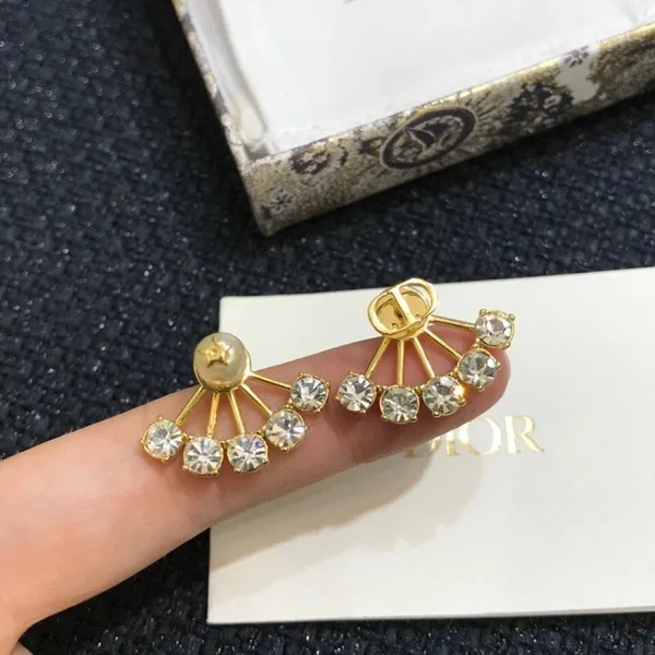 Dior Tribales Fan Earrings — Gold-Tone with Crystal-Effect Details product view 7