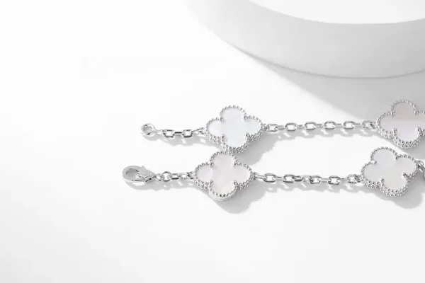 Van Cleef  Arpels Alhambra White Ten-Motif Silver-Tone Necklace product view 9
