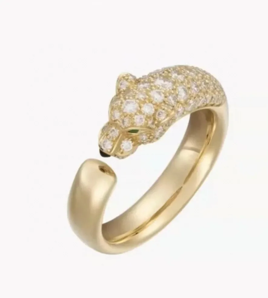 Cartier Panthere Gold-Tone Pave-Effect Panther Open Ring product view 1