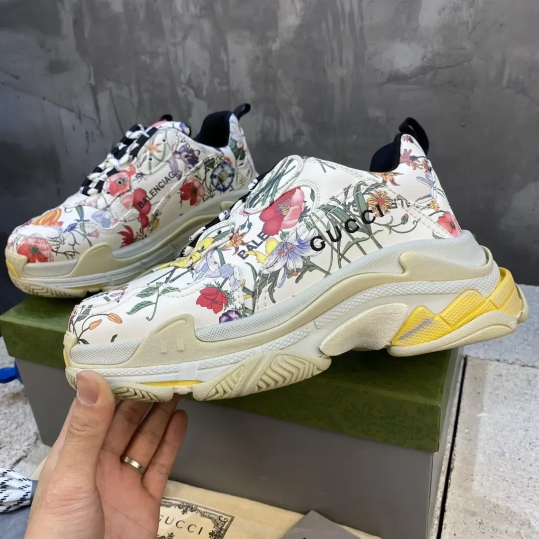 Balenciaga x Gucci Triple S Floral Print Sneakers product view 3