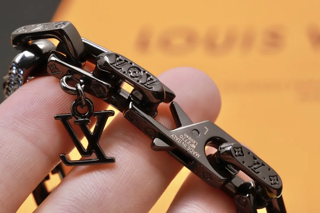 Louis Vuitton Color Enamel Monogram Link Bracelet Black with Multicolor Accents product view 5