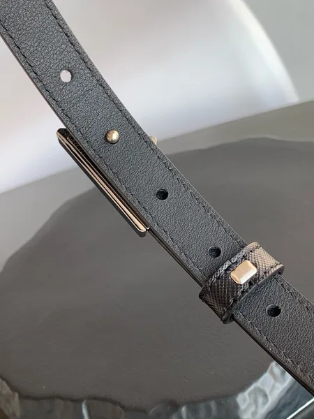 Prada Triangular Buckle Belt 25MM in Black Saffiano Leather product view 6