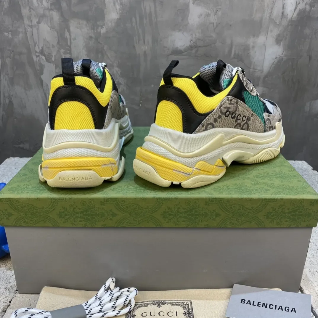 Gucci Balenciaga Triple S Beige Green Yellow Sneaker product view 7