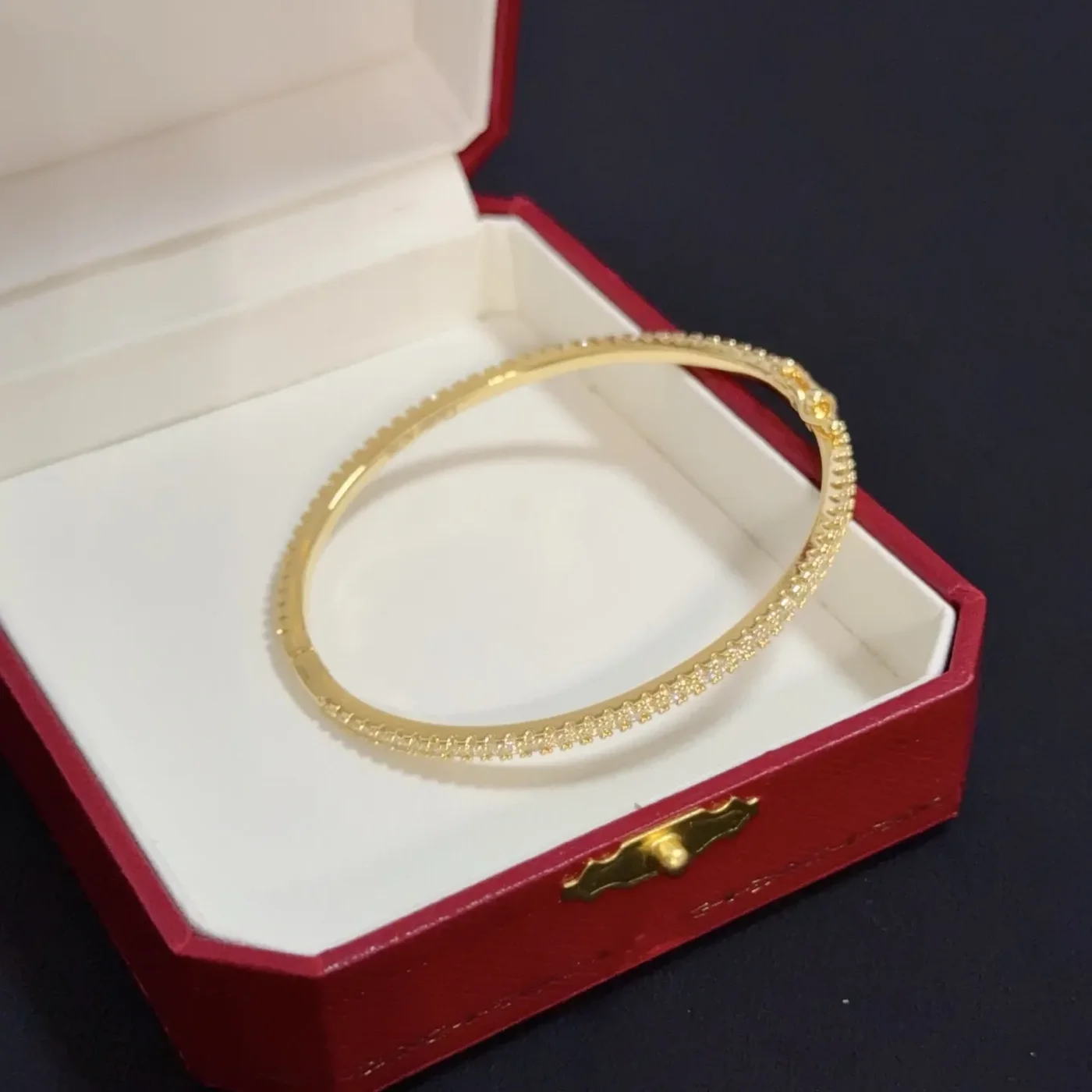 Cartier Gold-Tone Pave-Effect Bangle Bracelet product view 3