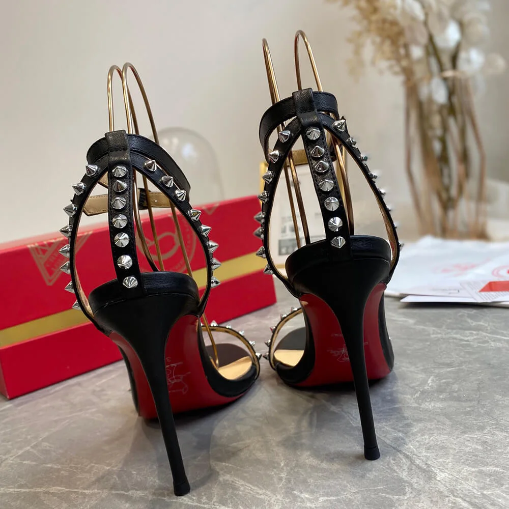 Christian Louboutin So Me Studded Ankle-Strap Sandals Black product view 5