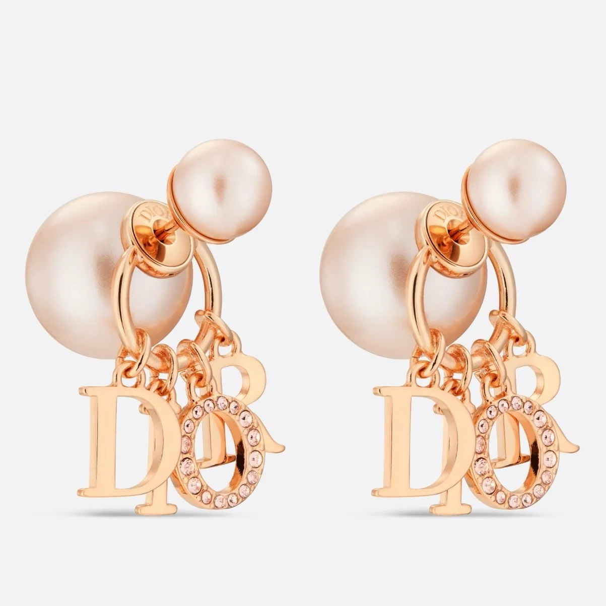 Dior Tribales Earrings In Rose Gold-Tone Metal Pearl-Effect Details and Crystals product view 1