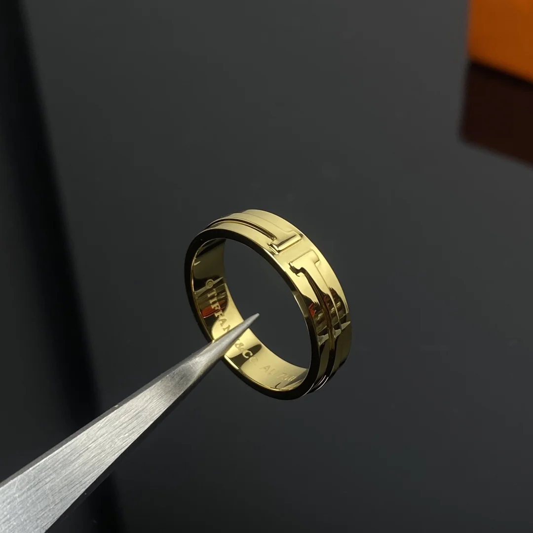 Tiffany  Co. Smooth Double T Wide Ring Gold-Tone product view 1