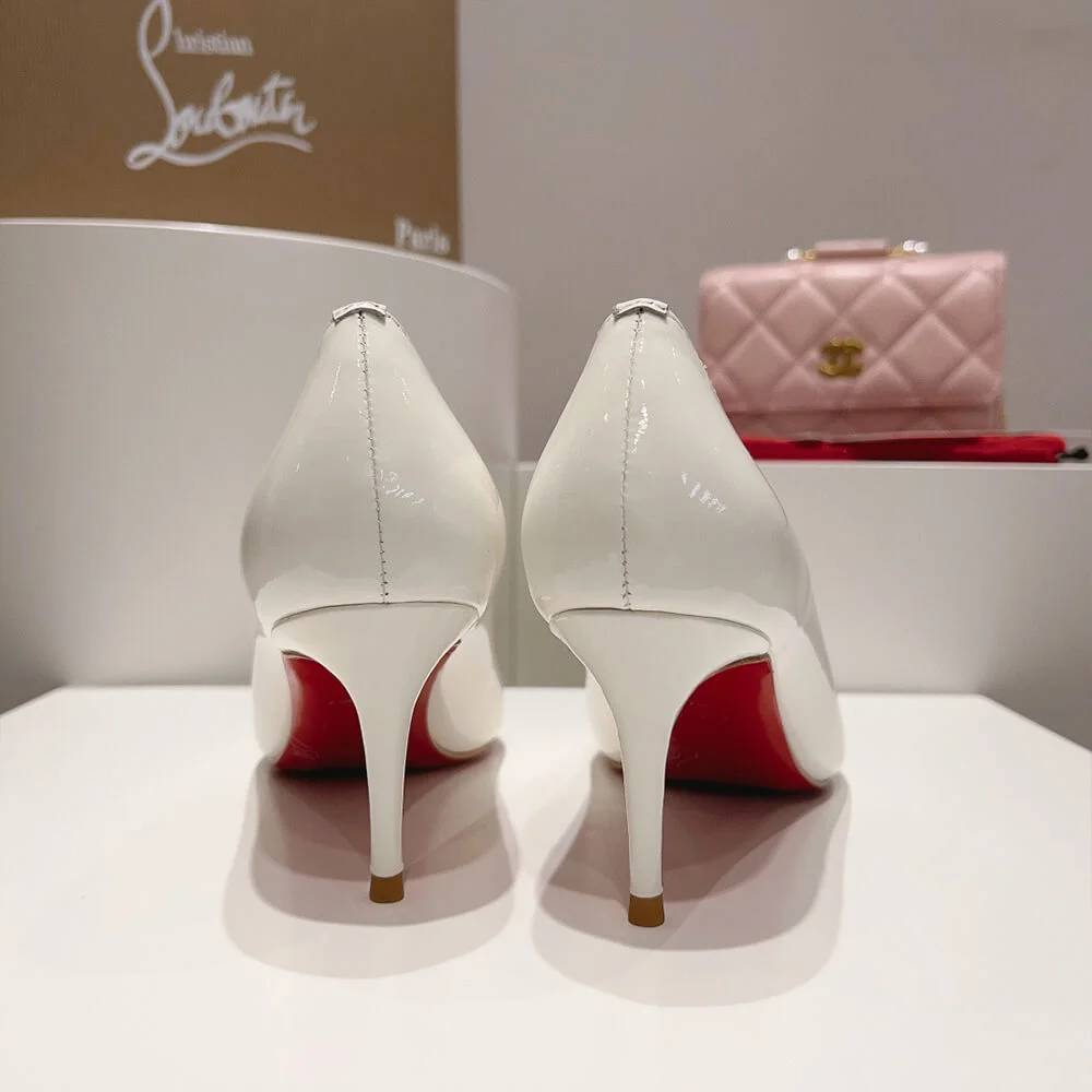 Christian Louboutin Kate 70 Patent Pumps White product view 8
